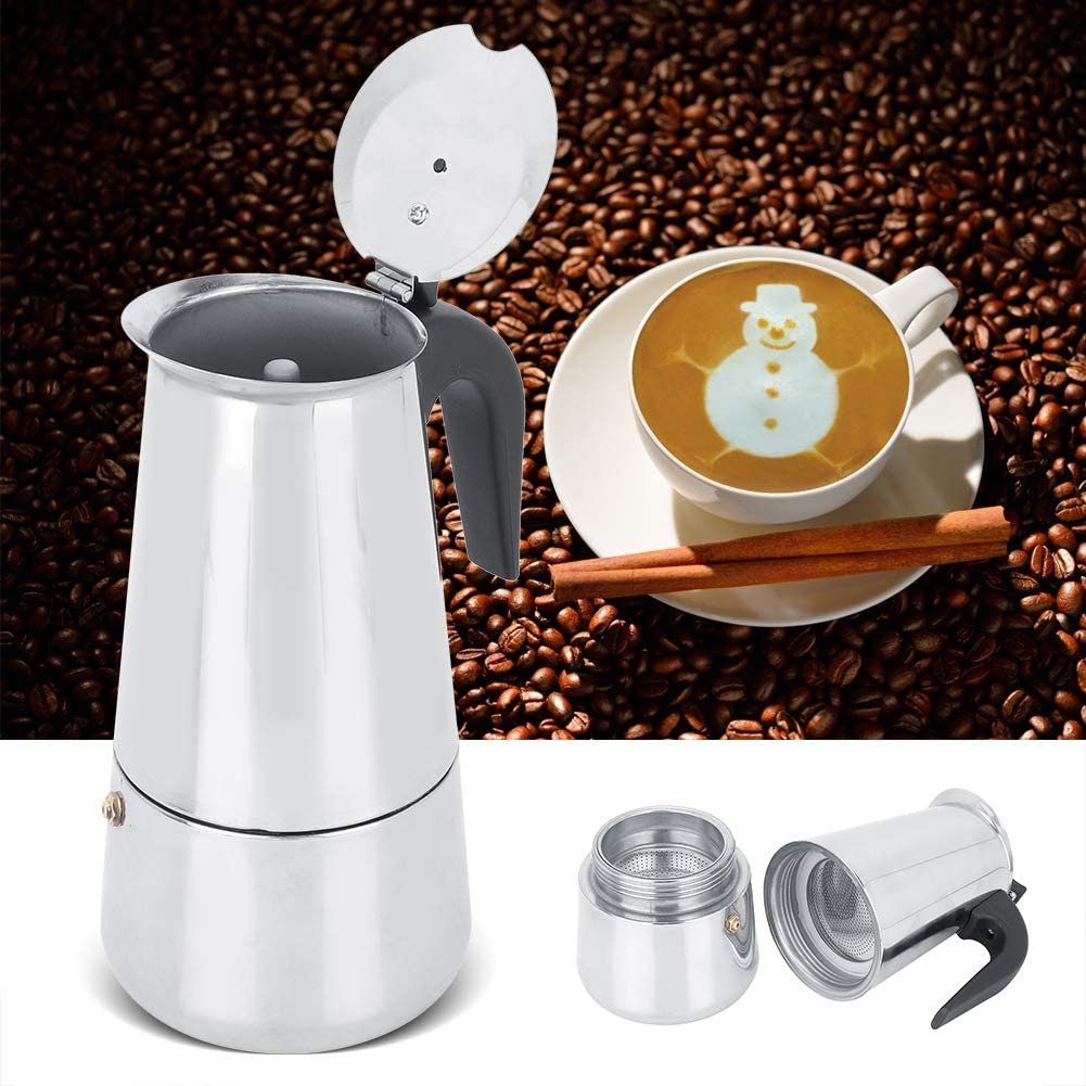 Welikera Espressomaschine 200ml Espressokanne Espressokocher Elektrisch Kaffeekocher, 0.2l Kaffeekanne