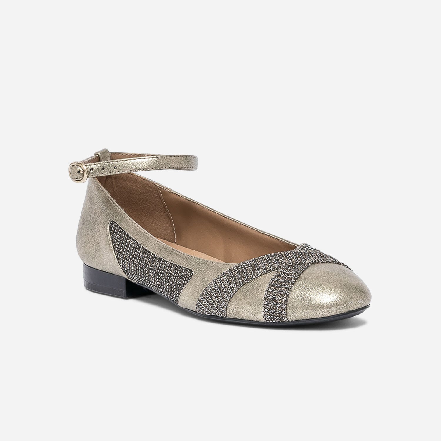 Ballerine or à ganses irisées