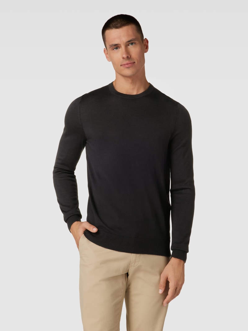 Longsleeve aus Woll-Mix in schwarz