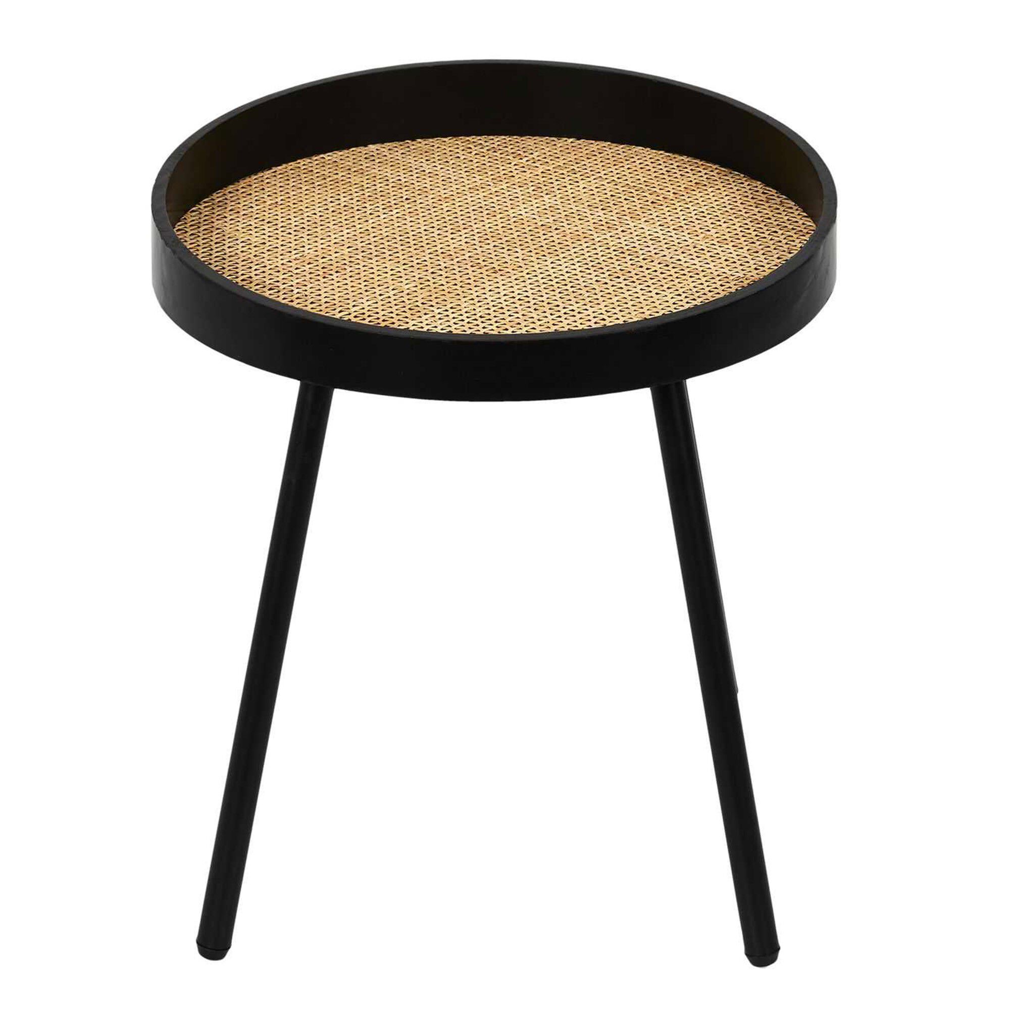 Tables gigognes avec plateau en rotin