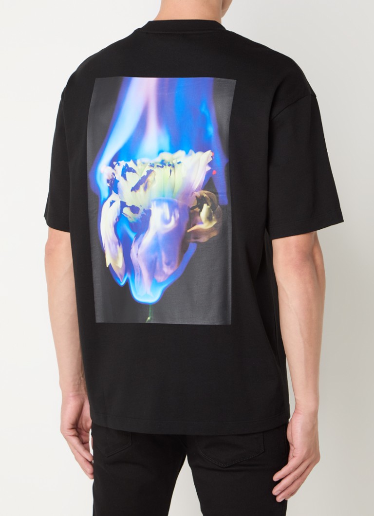 HUGO BOSS  T-shirt met logo- en backprint