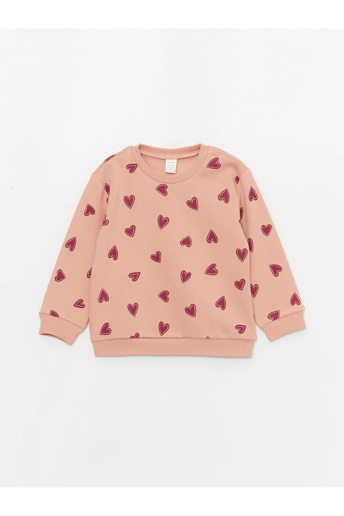 LC Waikiki  2-teiliges Set aus bedrucktem Langarm-Sweatshirt und Strumpfhosen für Babys mit Rundhalsausschnitt