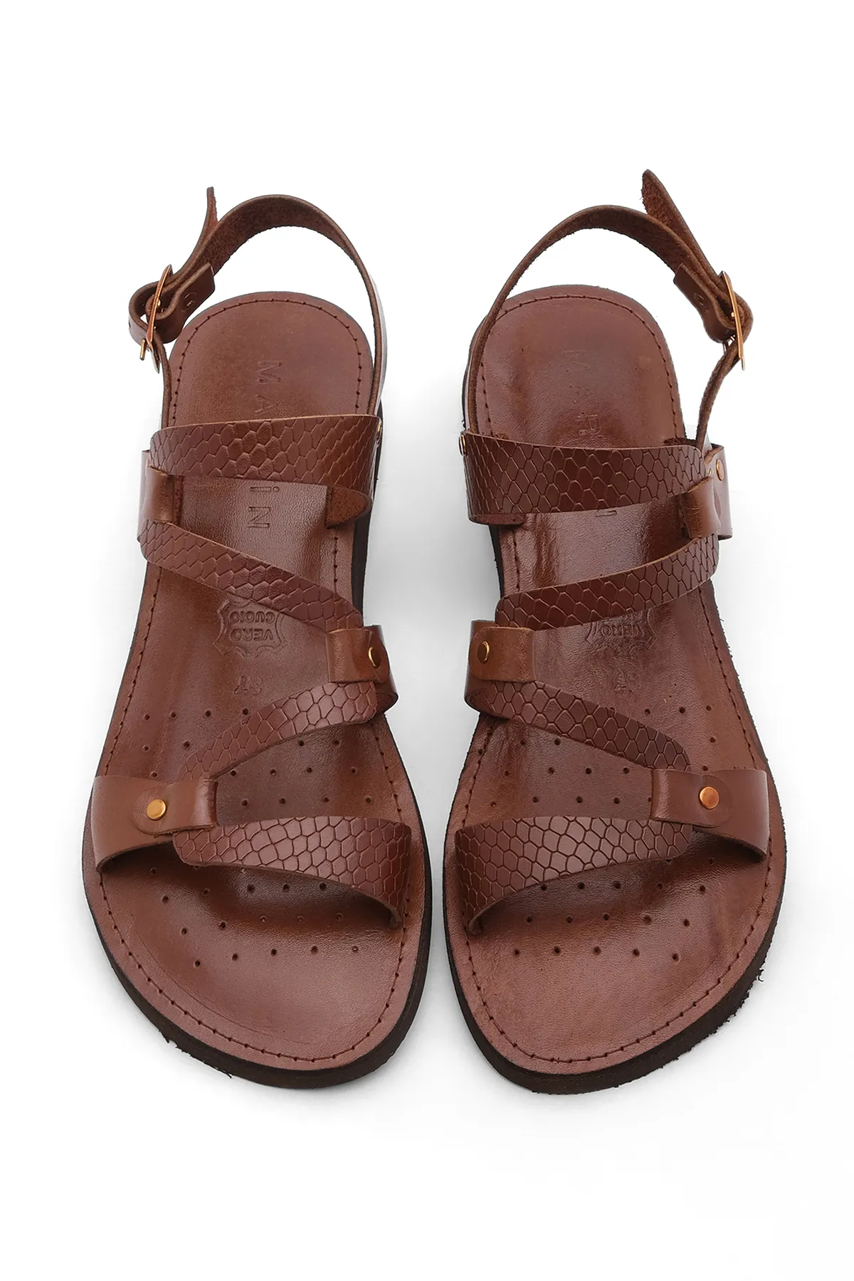 Marjin  Sandalette - Braun - Flacher Absatz