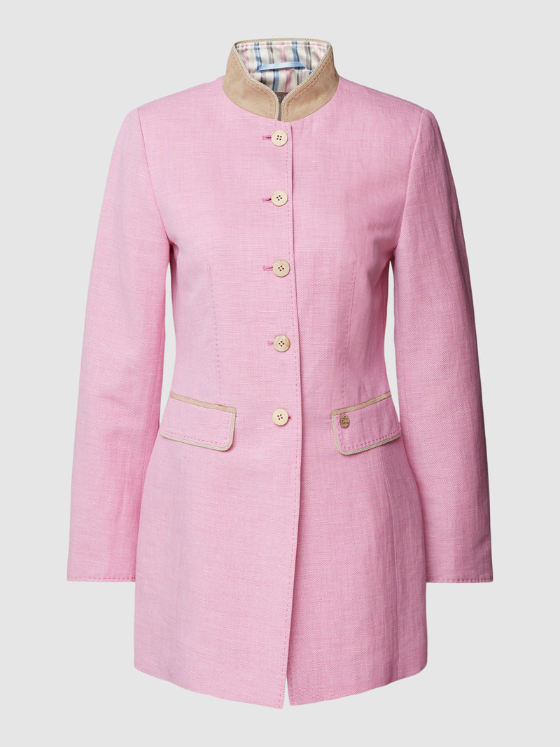 Blazer mit Stehkragen in rosé