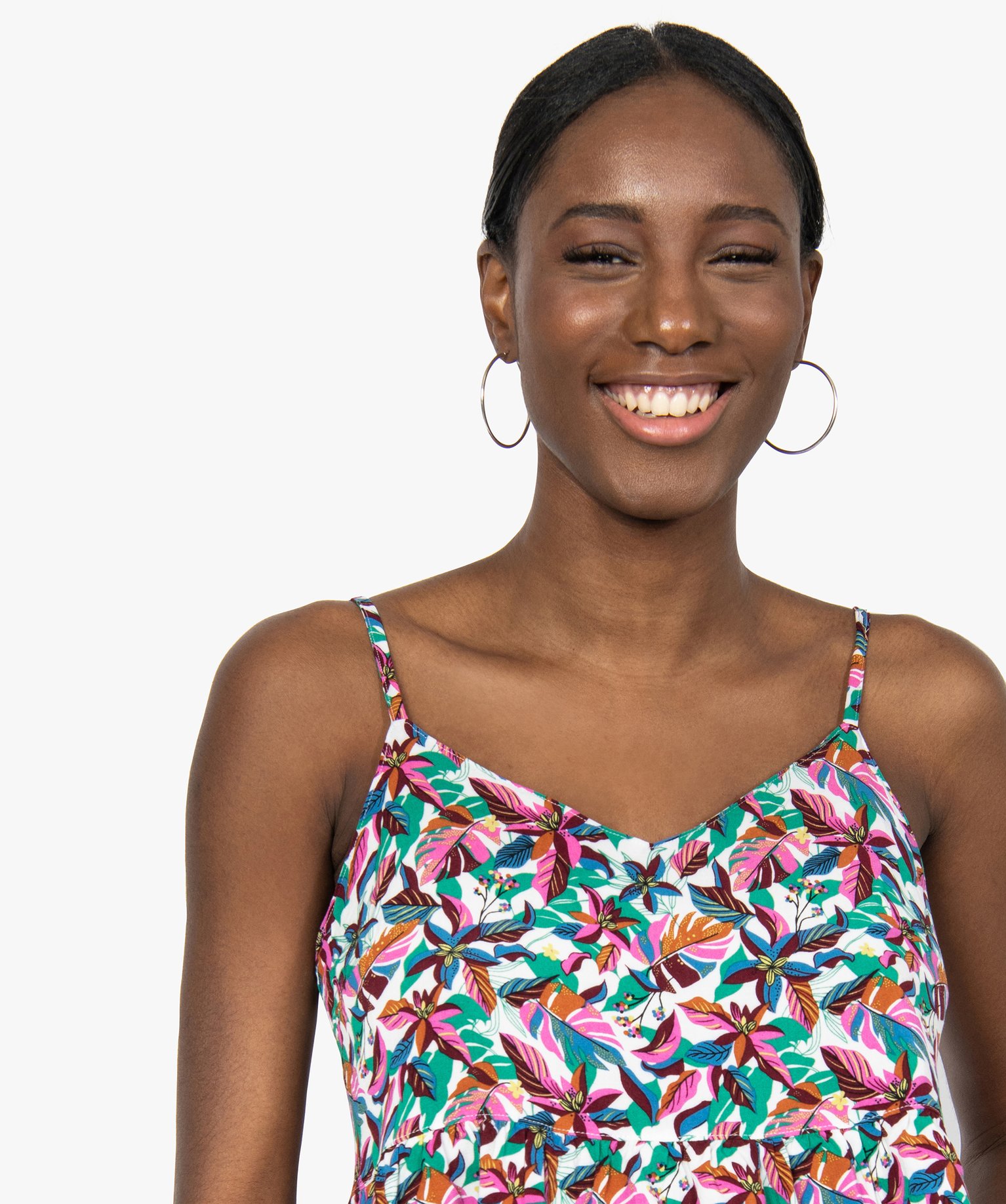 Blouse femme imprimée à fines bretelles imprime | GEMO