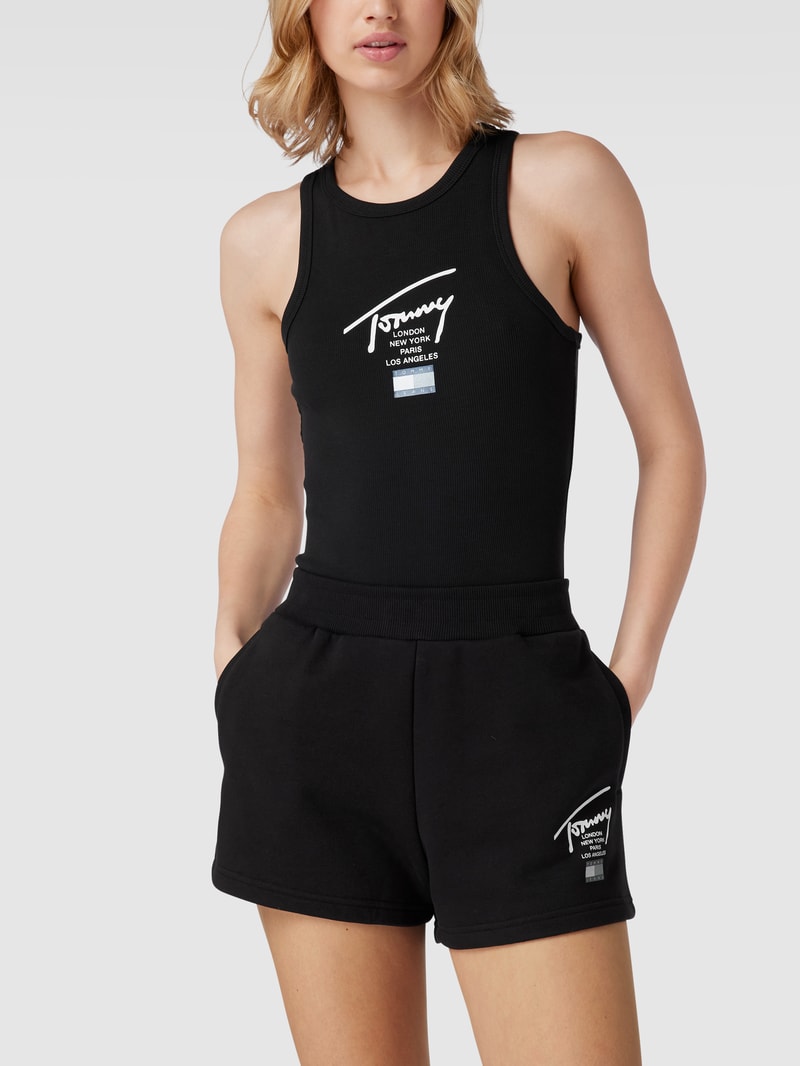 Body in Ripp-Optik in schwarz