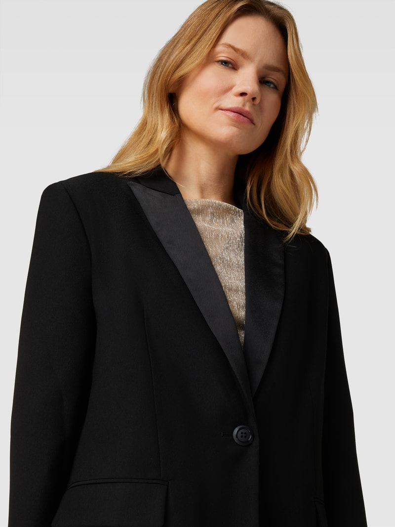 Blazer mit Pattentaschen in schwarz
