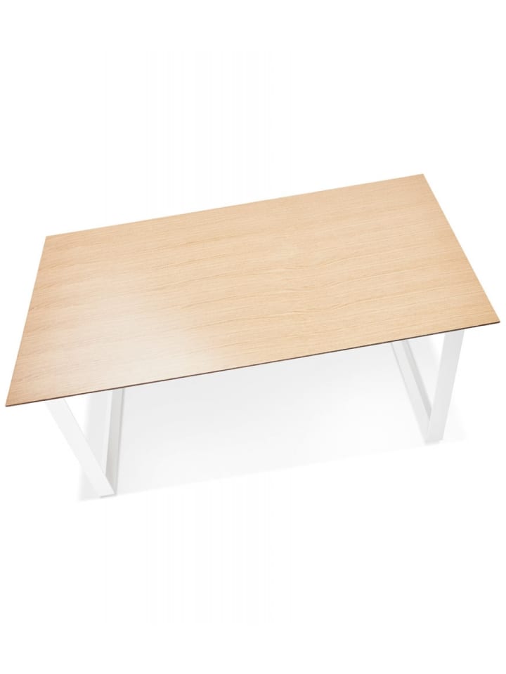 KADIMA DESIGN Schreibtisch aus Holz und Metall | Moderner Stil in Beige-Weiß günstig kaufen