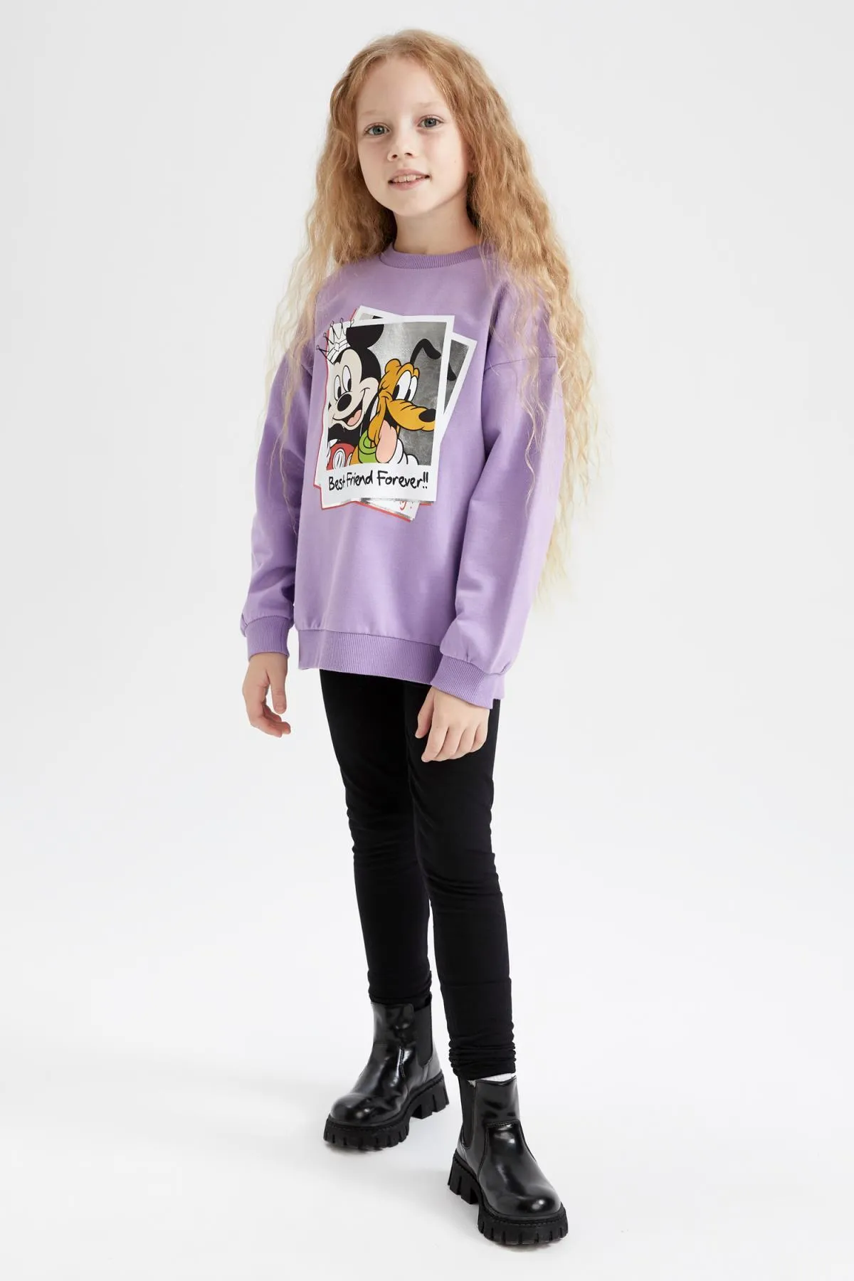 DeFacto  Disney Mickey Mouse Oversize-Fit-Sweatshirt mit Rundhalsausschnitt für Mädchen
