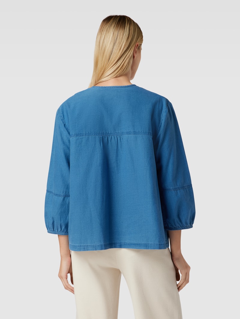 Jeansbluse mit 3/4-Arm in marineblau