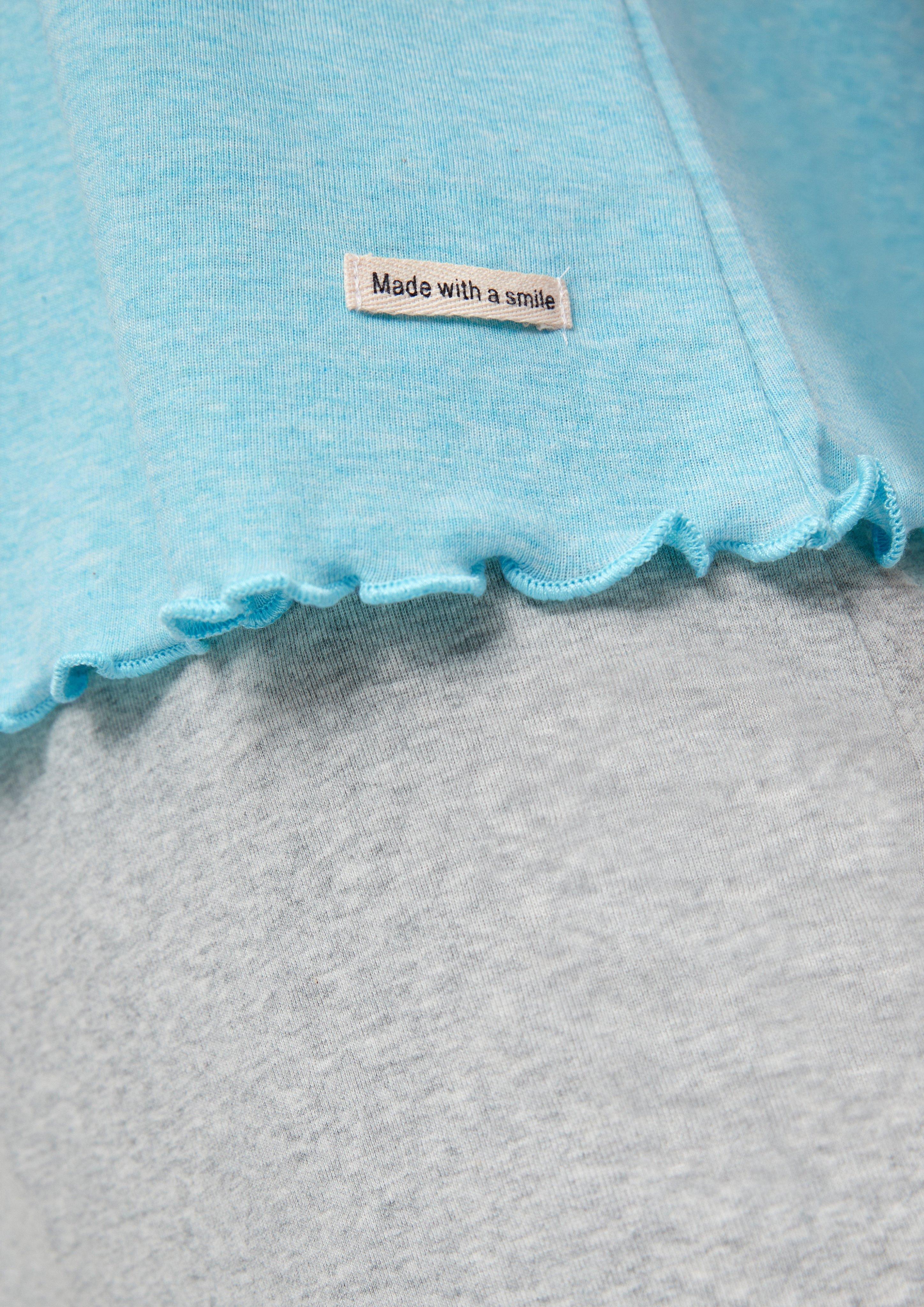 Pyjama-Shirt mit Rollsaum  6008384-6500