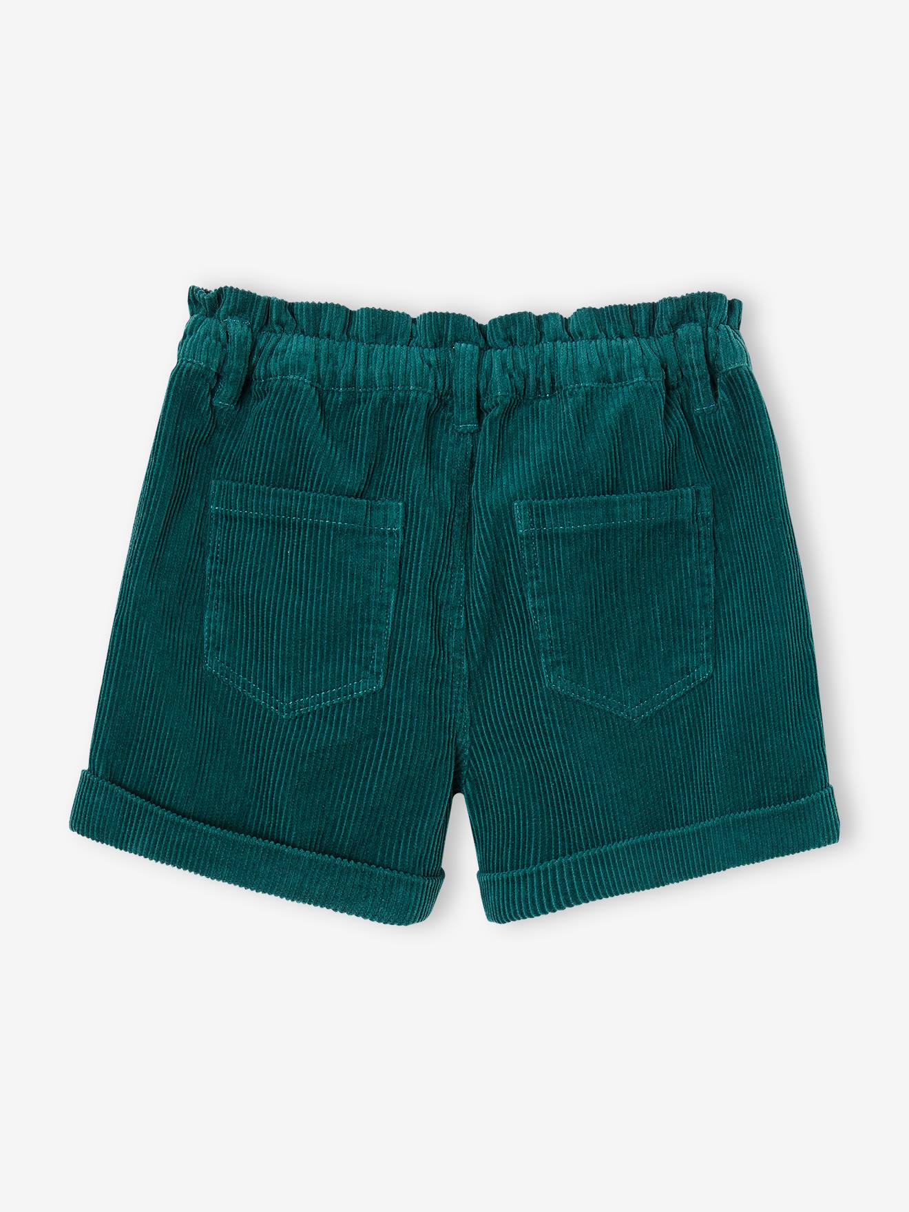 Vertbaudet Mädchen Paperbag-Shorts - tannengrün