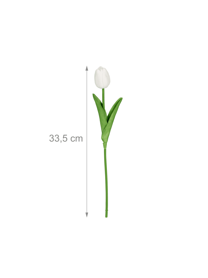 relaxdays 24 x Kunsttulpe in Weiß/ Grün günstig kaufen onesize