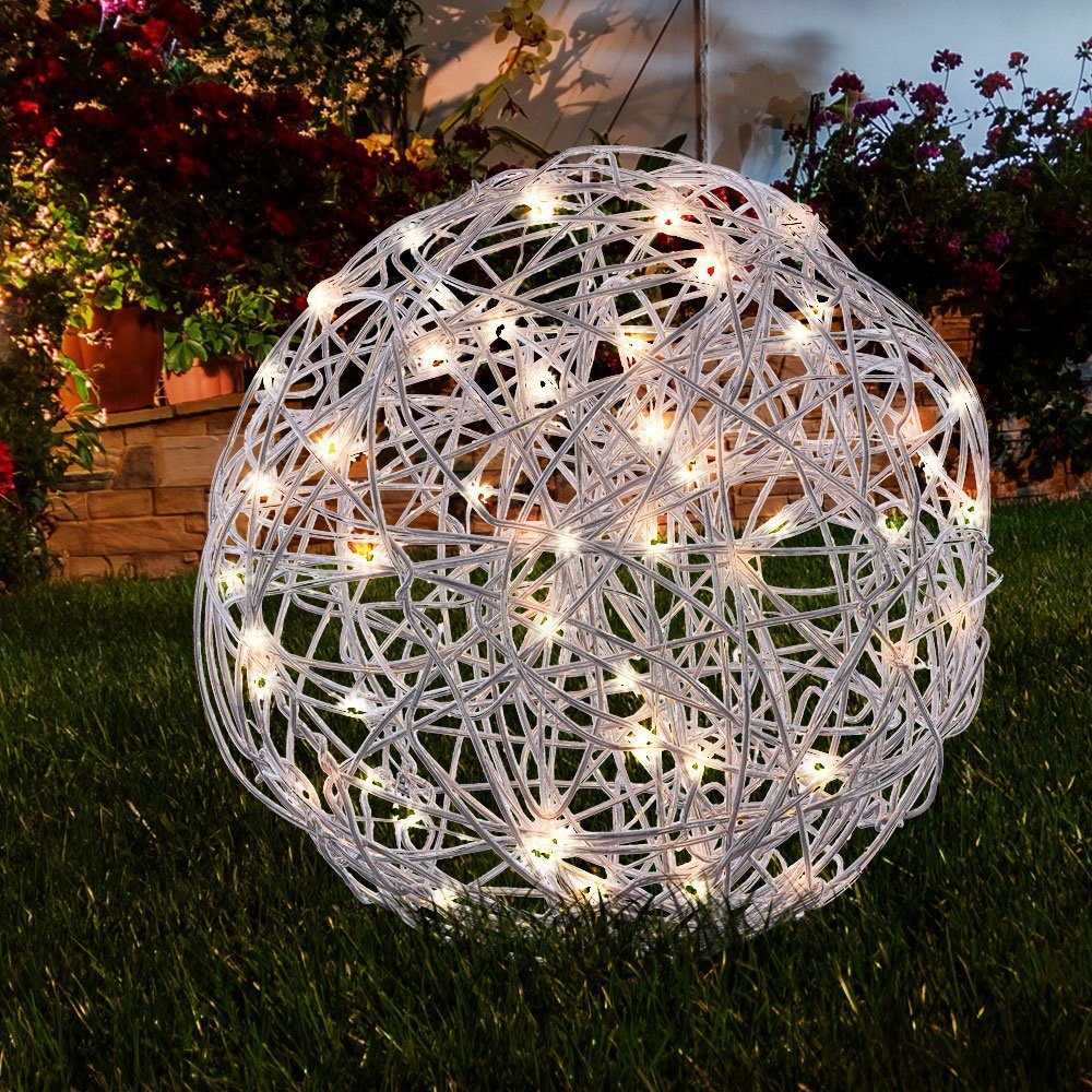 etc-shop LED Solarleuchte, LED-Leuchtmittel fest verbaut, Warmweiß, Solarleuchte Kugel Außen Kugelleuchte Erdspieß