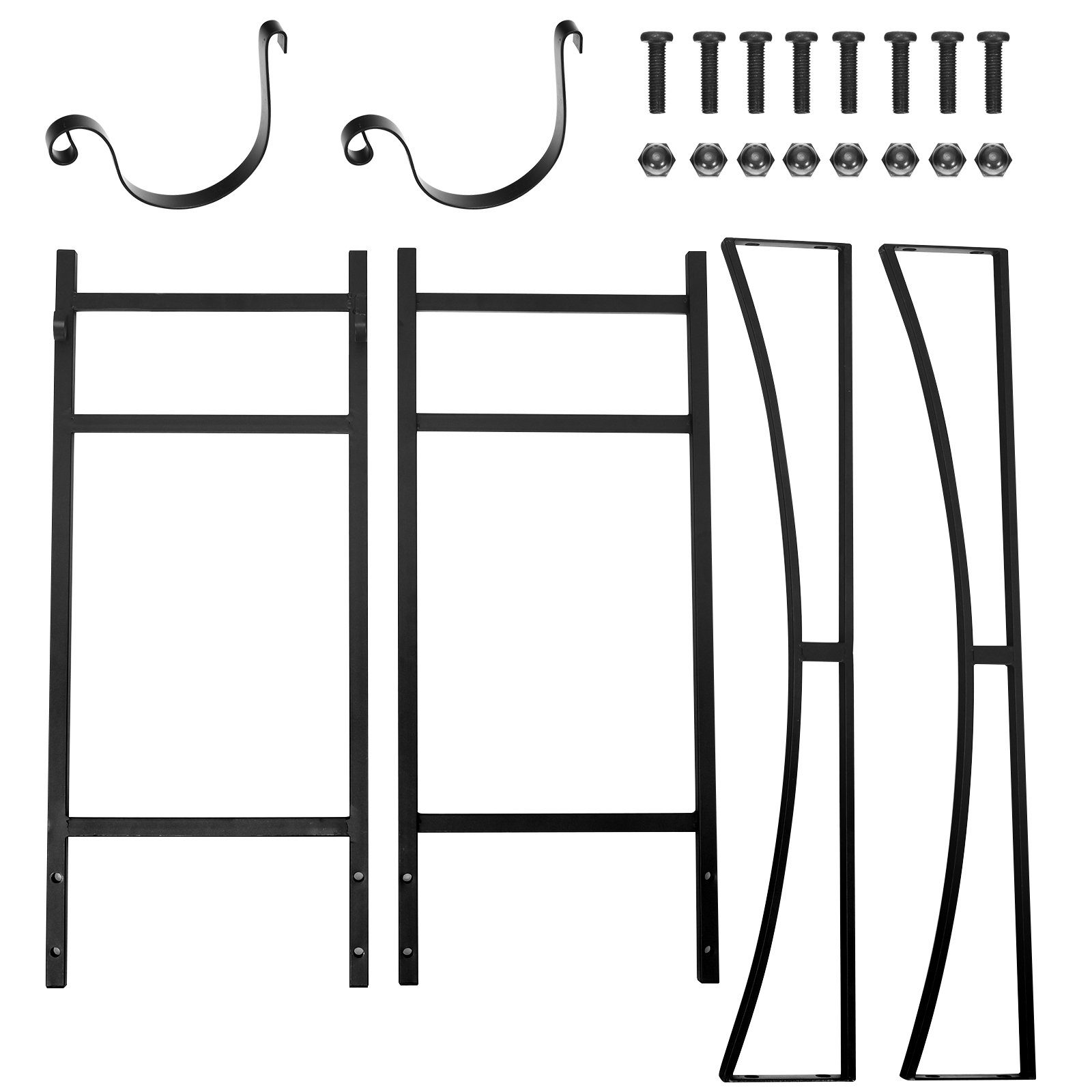 COSTWAY Kaminholzregal, BxTxH:33x84x76 cm, mit Halter, bis 50kg, aus Metall, 84x33x76cm