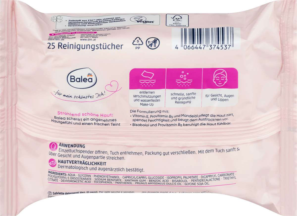Abschminktücher Pflegend 3in1, 25 St