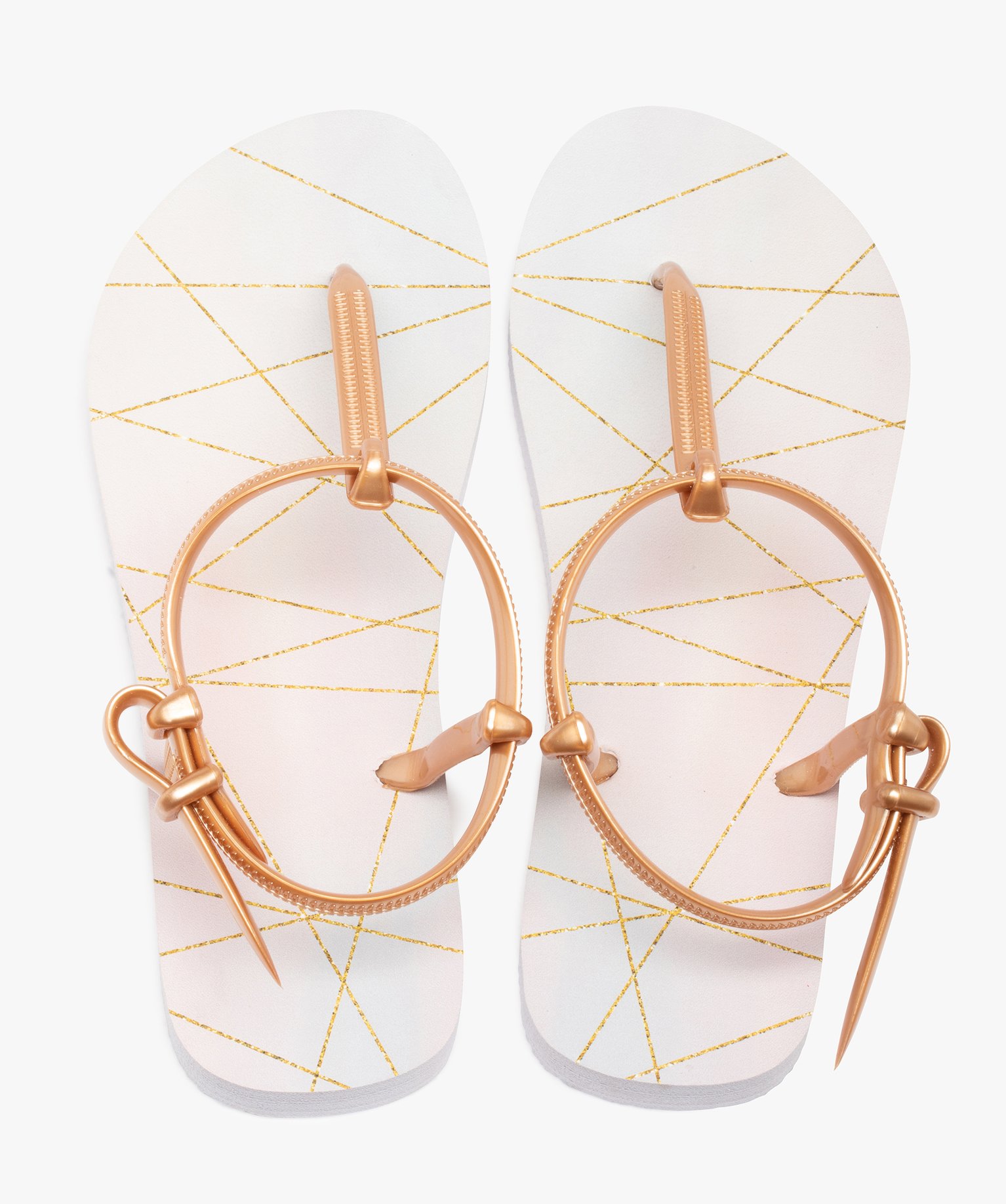 Tongs femme à bride en T et bride cheville blanc | GEMO
