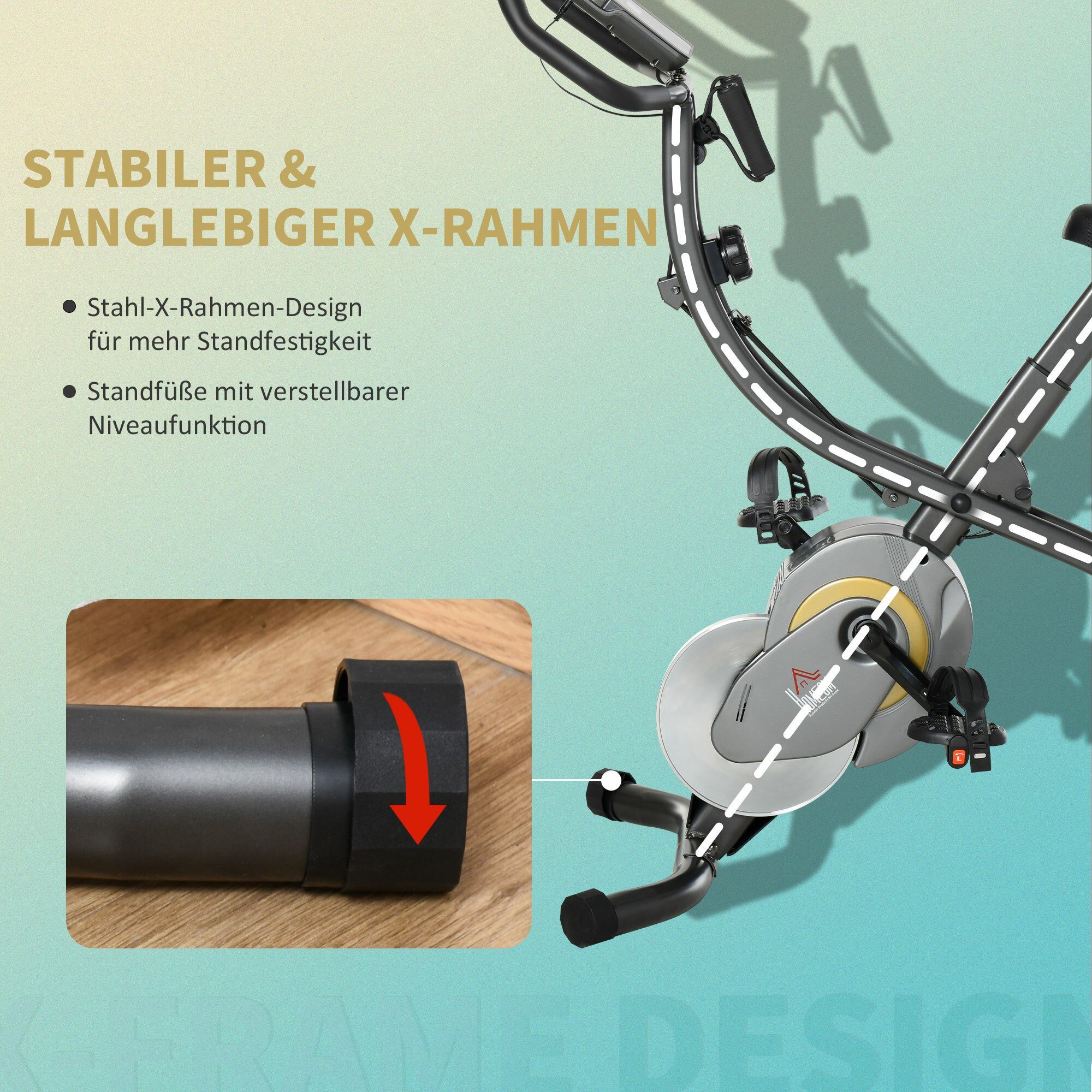 HOMCOM Heimtrainer 2-in-1 Fahrradtrainer