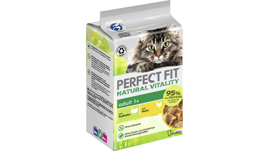 Perfect Fit™ Katze Natural Vitality Adult 1+ mit Truthahn und mit Huhn 300 g