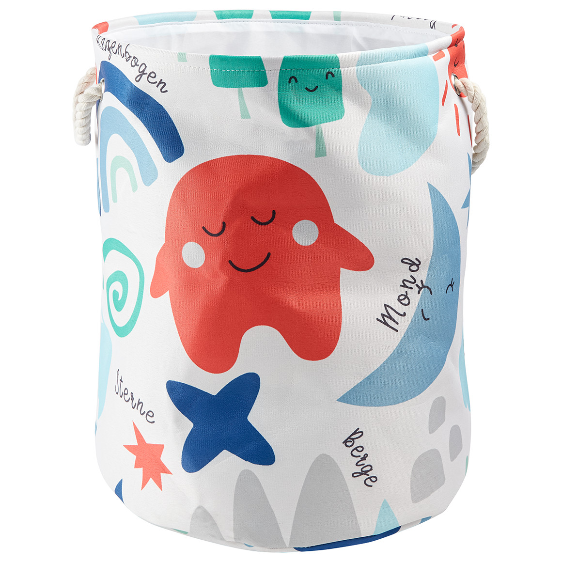 Großer Aufbewahrungskorb mit bunten Motiven
