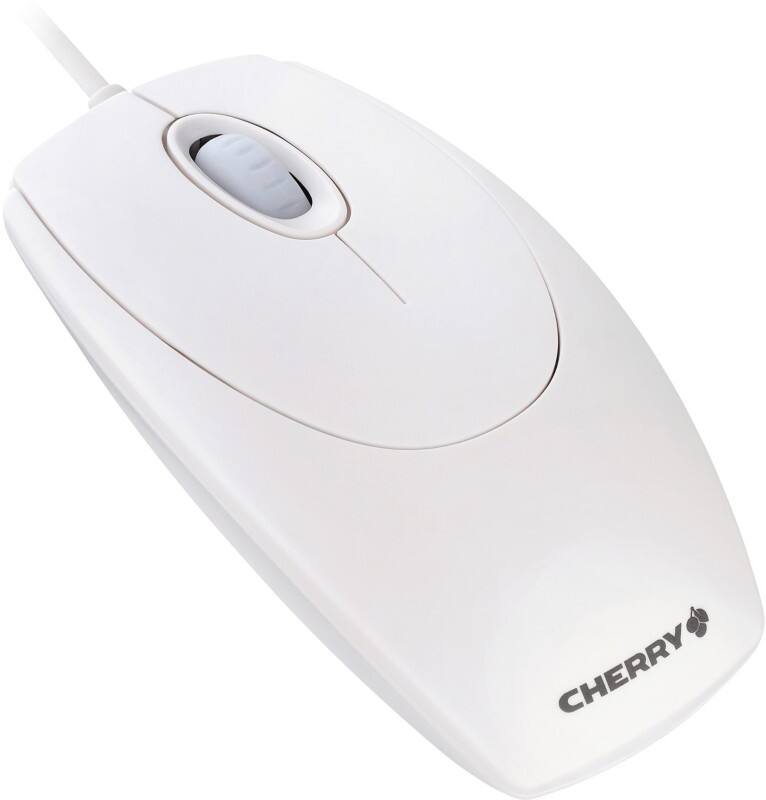 Cherry Kabelgebundene Maus Beidhändig M-5400 1 m Kabel Weiß