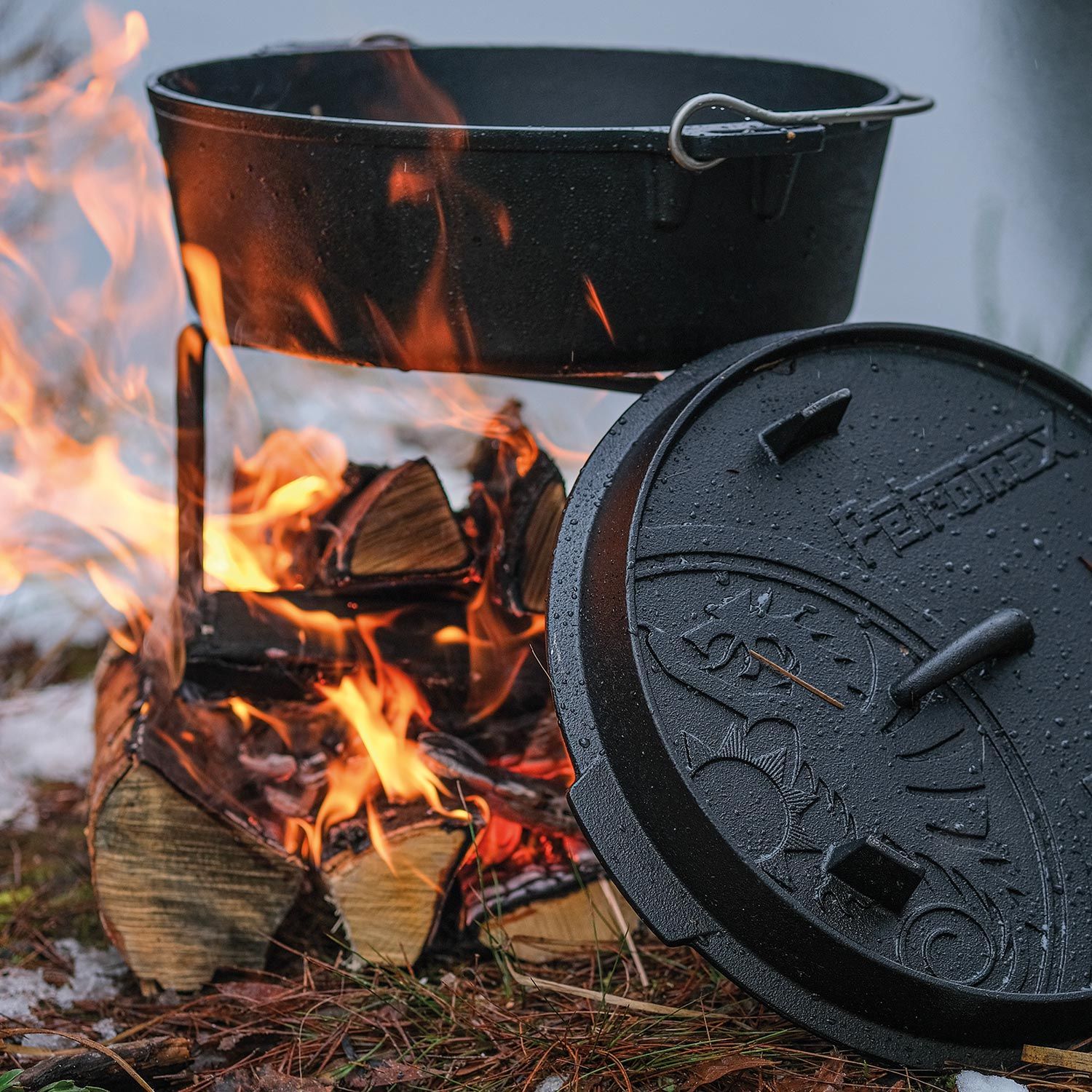 Dutch Oven Feuertopf ohne Standfüße