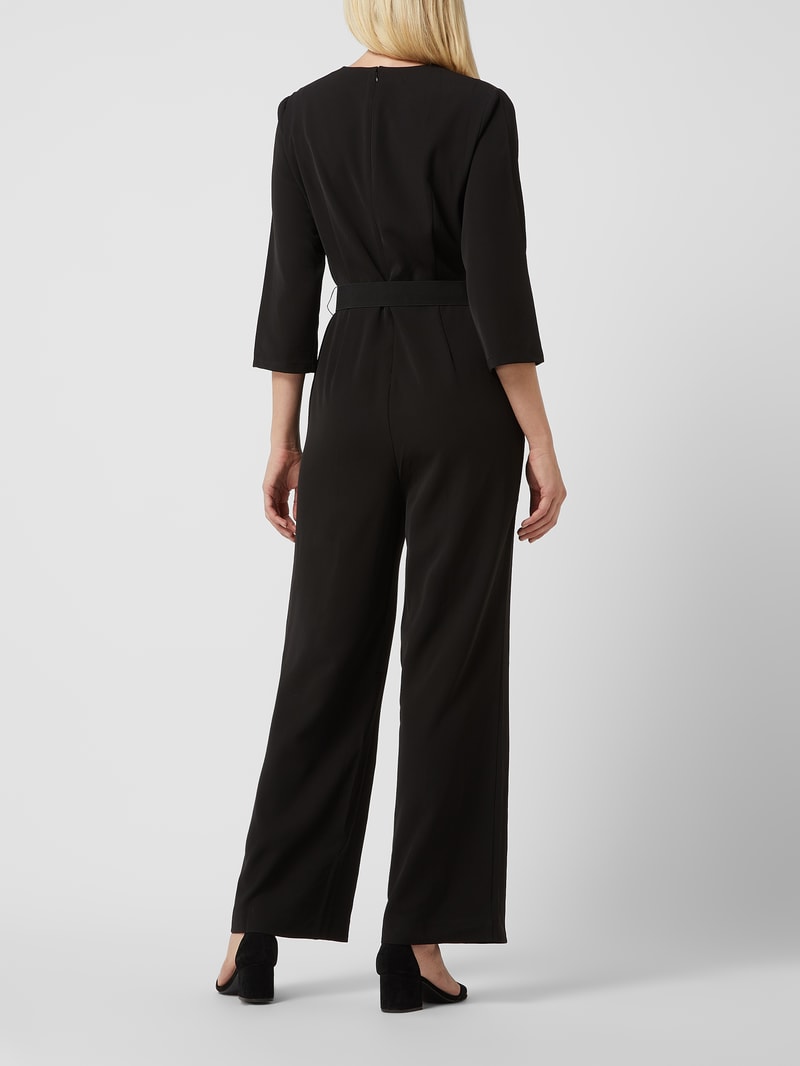 Jumpsuit aus Krepp in schwarz