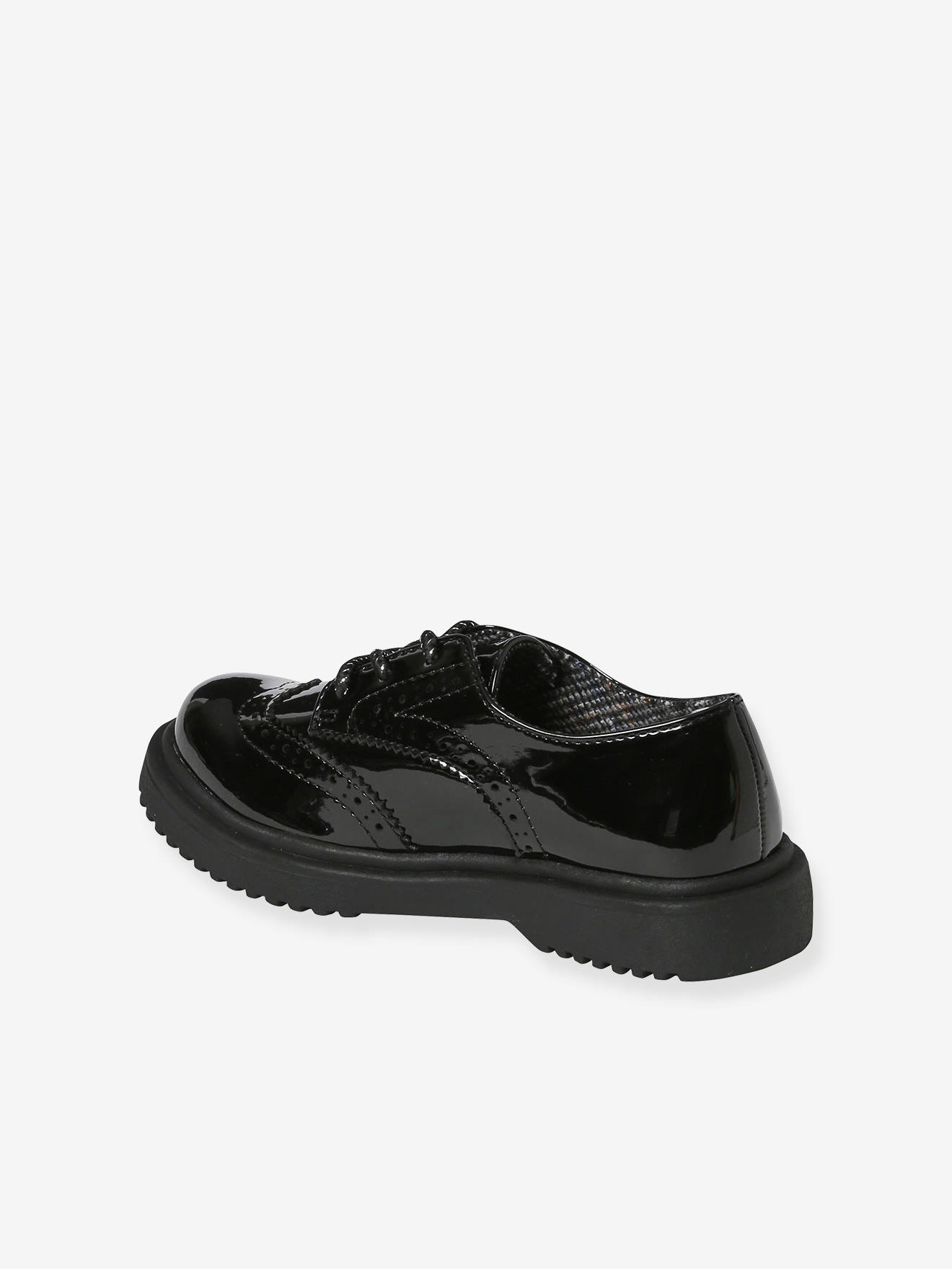 Derbies vernies semelle crantée enfant noir
