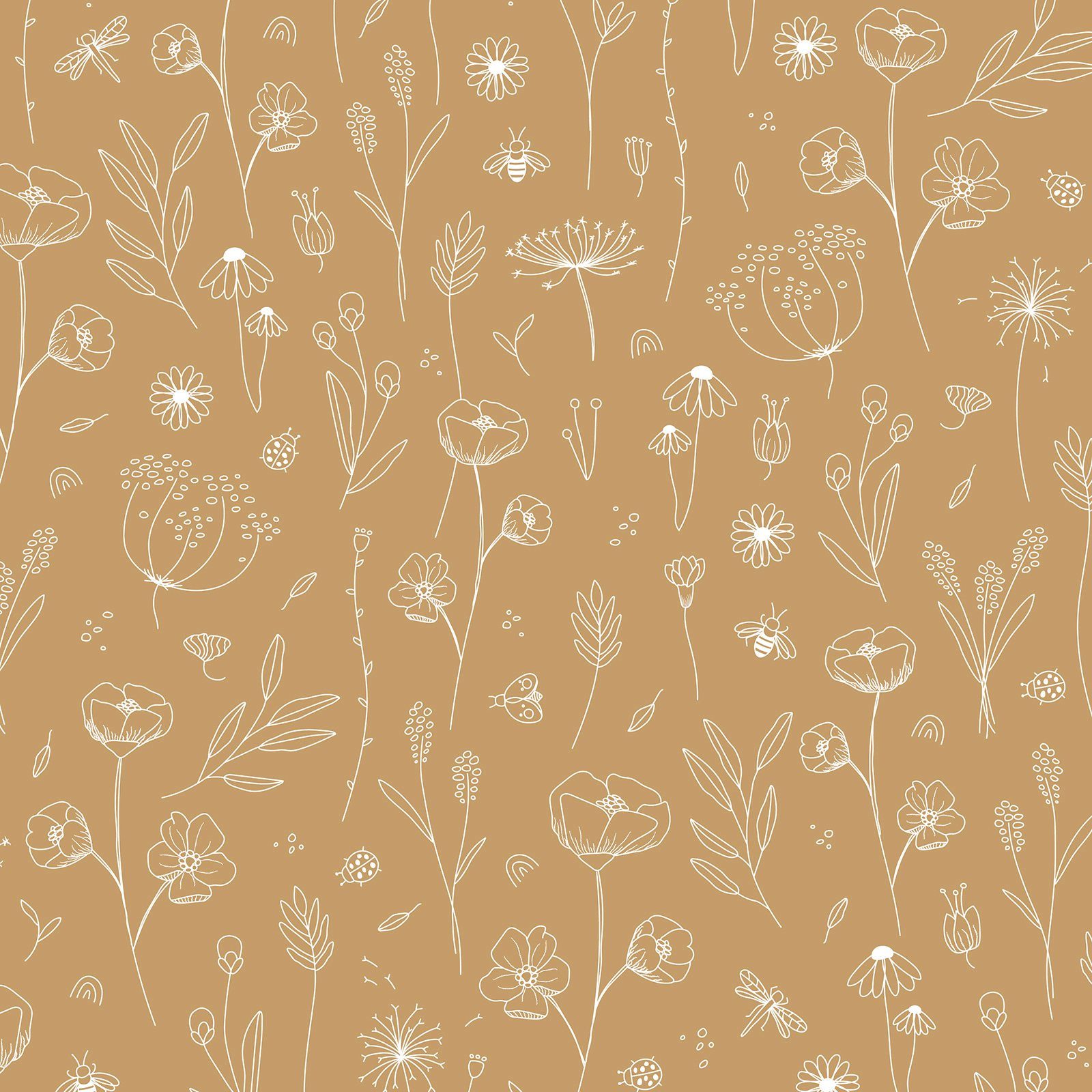 LITTLE DUTCH Vliestapete Wild Flowers, 10 m x 52 cm
