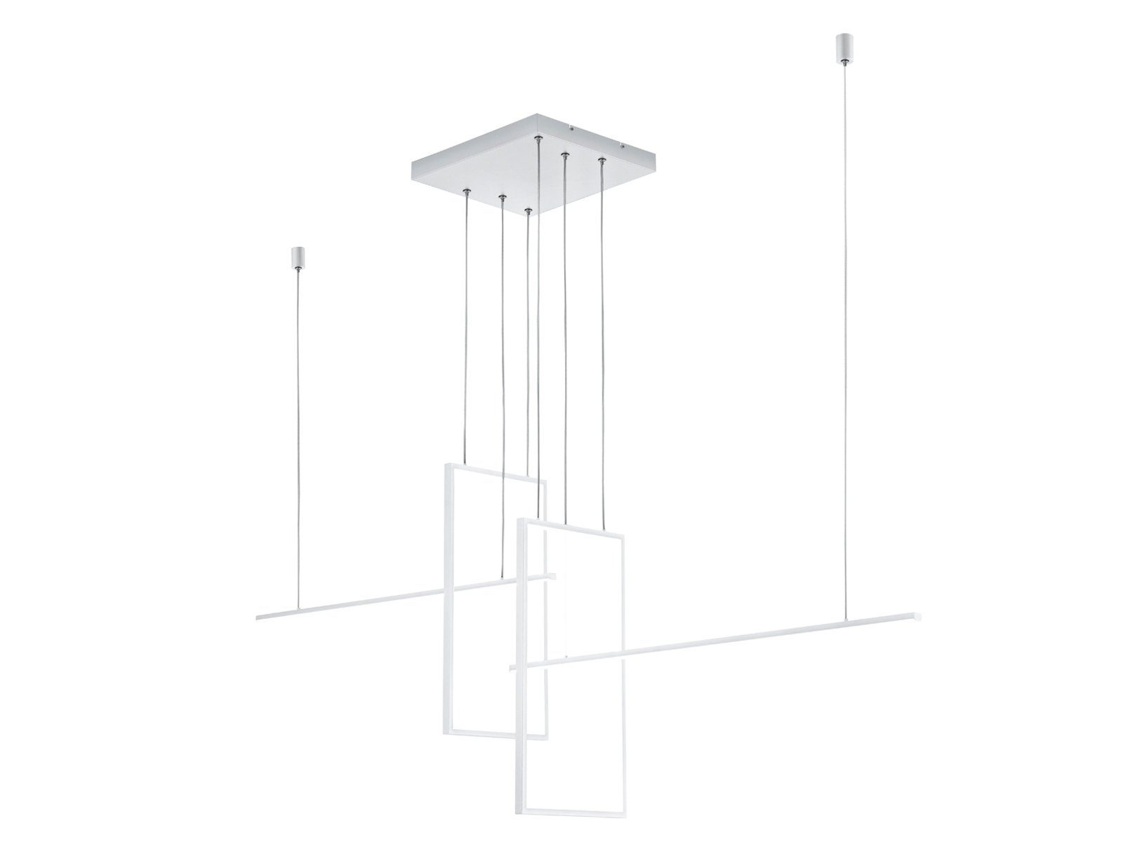 TRIO LED Pendelleuchte, Dimmfunktion, LED fest integriert, Warmweiß bis Neutralweiß, groß-e Designer Lampe-n hängend für übern Esstisch, 200cm, Schwarz