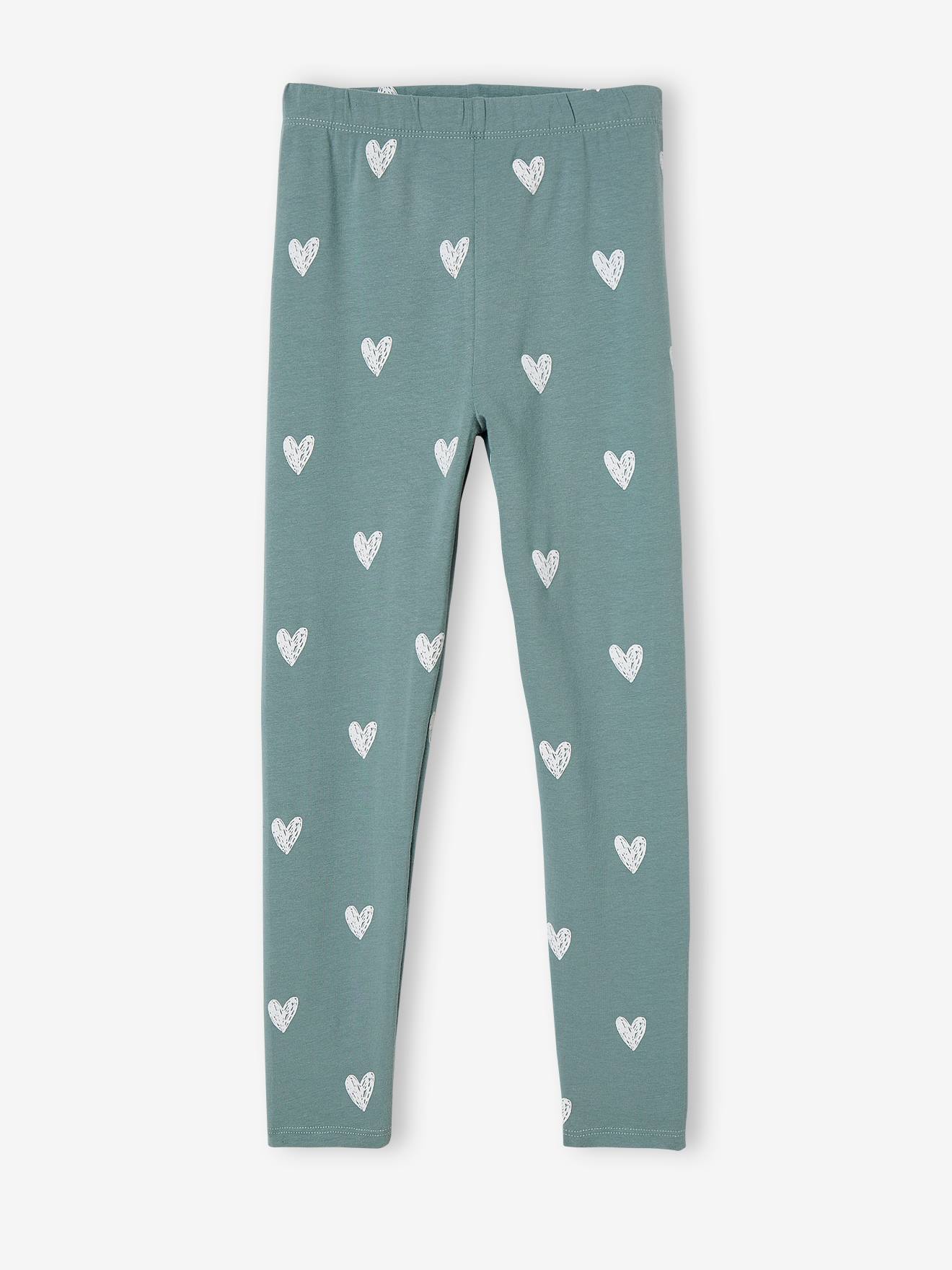 Legging fille imprimé vert de gris