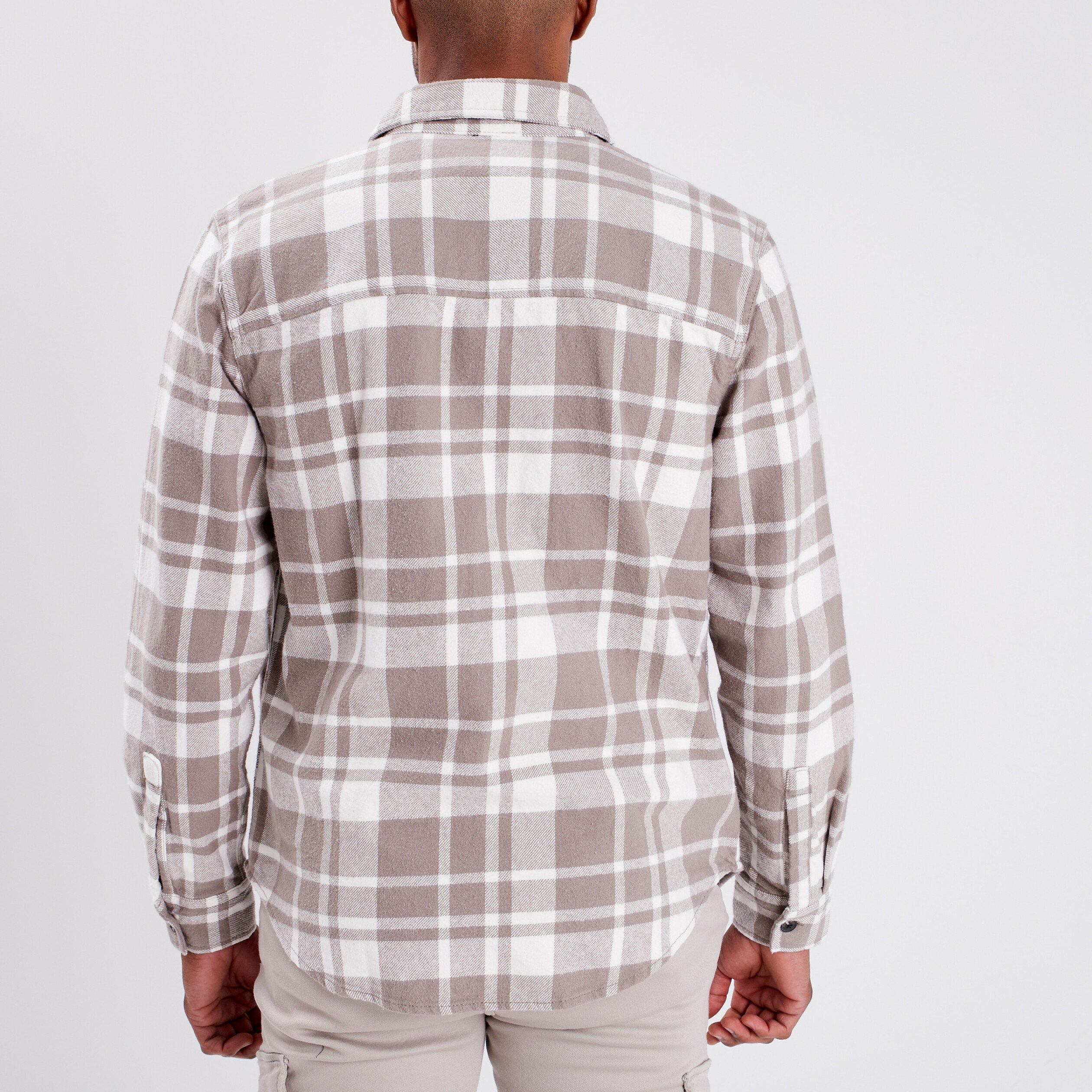 Surchemise coton manches longues Creeks gris homme | La Halle