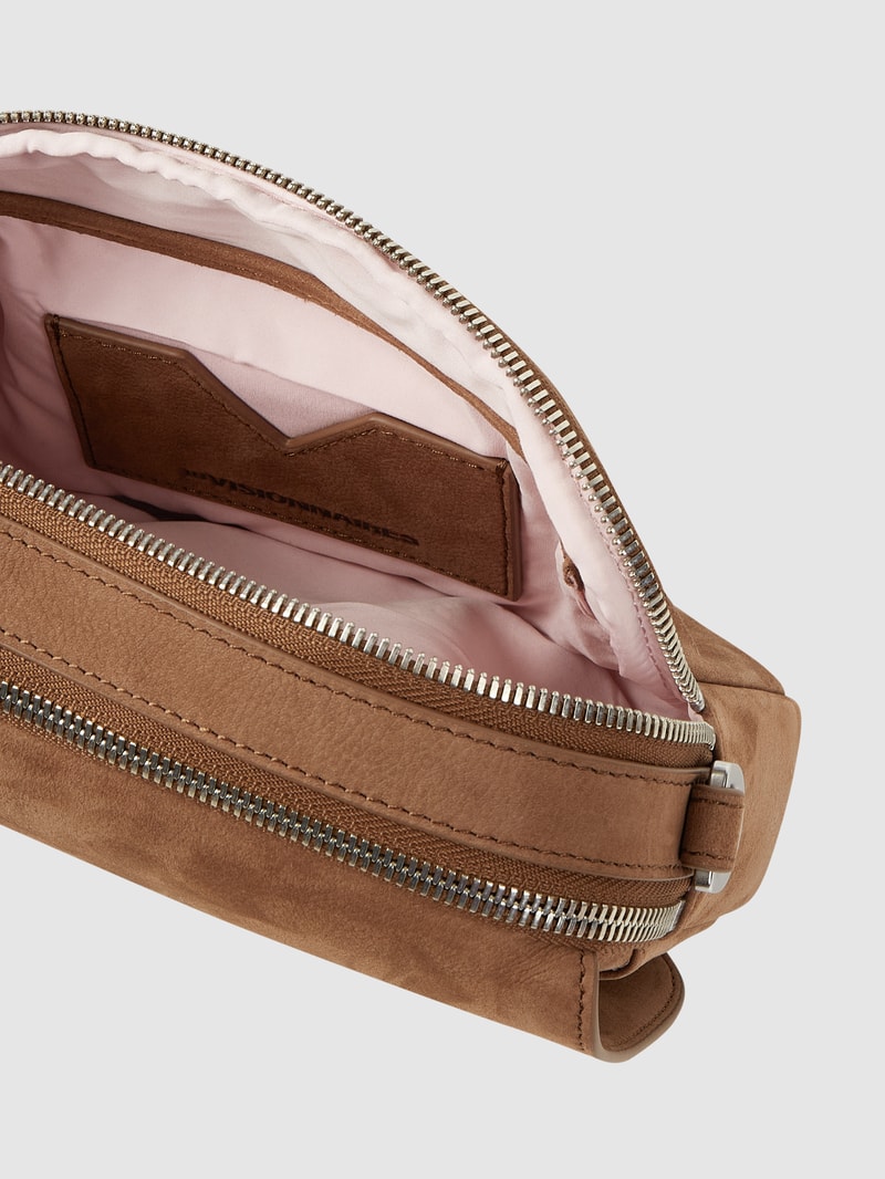 Crossbody Bag aus Veloursleder Modell 'Emily' in mittelbraun