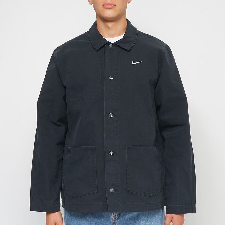 NIKE Life Unlined Chore Coat Jacket black/white