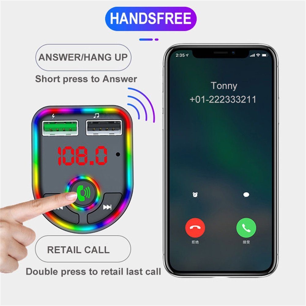 MOOHO Bluetooth®-Sender, Zubehör für FM Transmitter Adapter Bluetooth KFZ