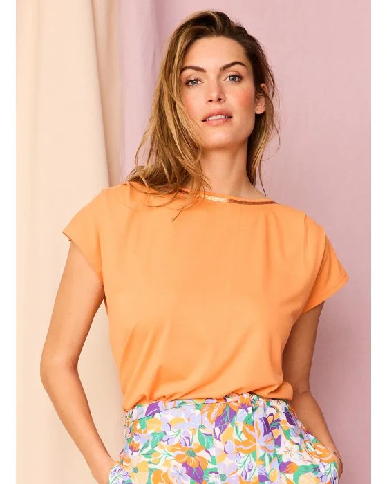 Tee-shirt col bateau uni et imprimé Climatyl