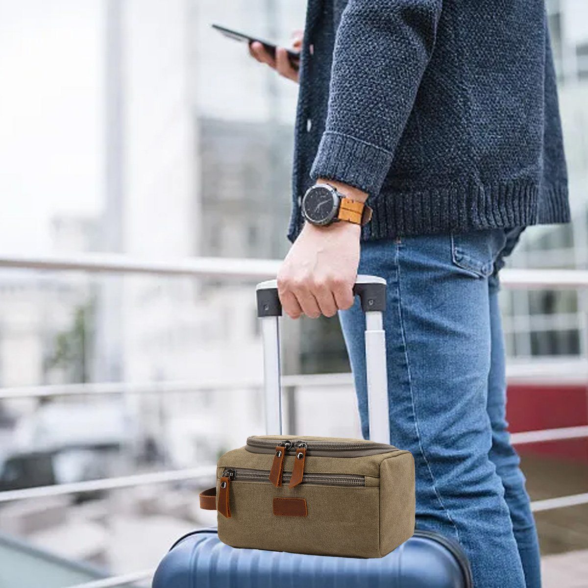 FeelGlad Kosmetiktasche Kosmetiktasche Klein für Männer & Frauen für Bad und Reise