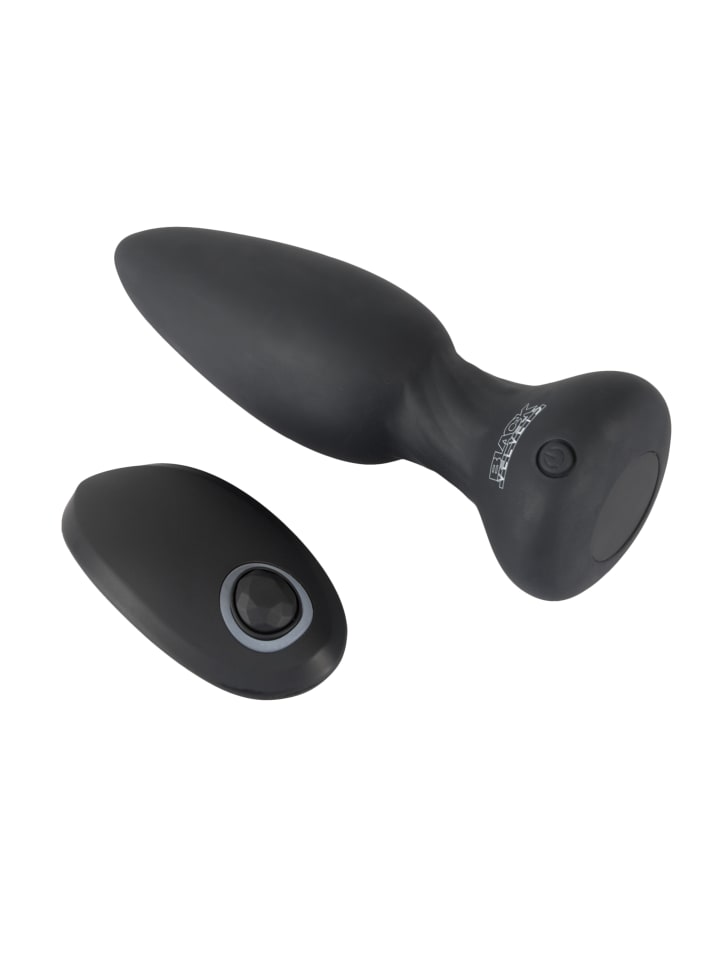Black Velvets Analplug mit Rotation Remote controlled rotating & vibrating plug in schwarz günstig kaufen 13,5 cm