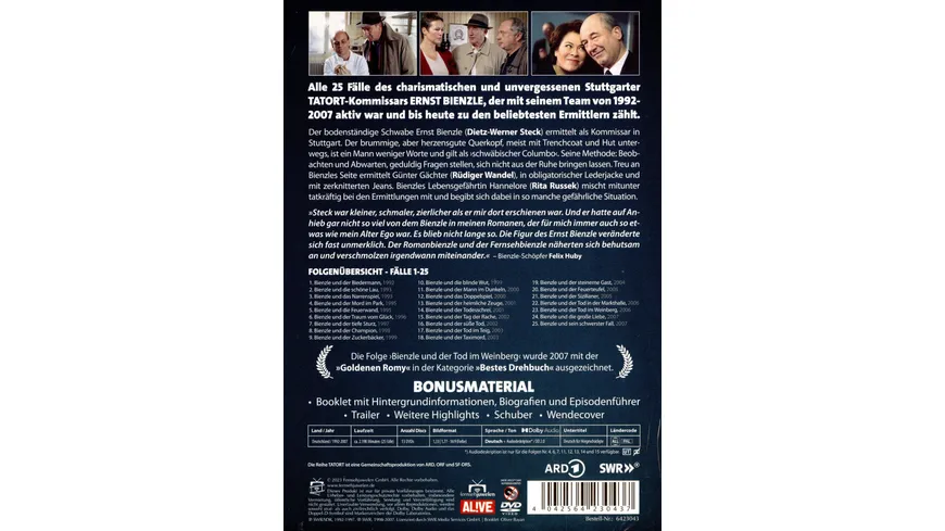 Tatort - Kommissar Bienzle - Gesamtedition: Erstmals alle 25 Folgen (Fernsehjuwelen)  [13 DVDs]