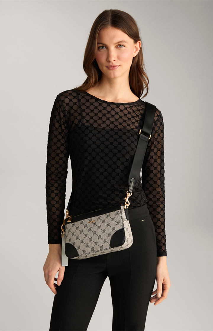Schultertasche Mazzolino Edition Jasmina in Schwarz/Offwhite
