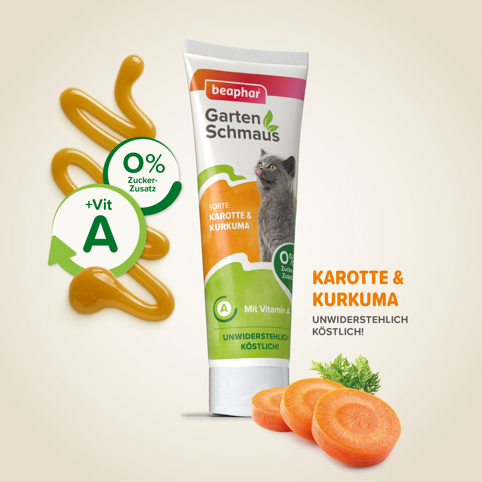 Beaphar Snacks Beaphar Garten Schmaus Paste Karotte & Kurkuma 100 g
