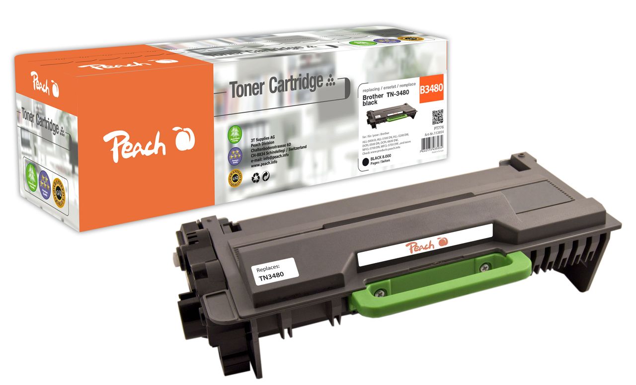 Peach Tonermodul schwarz ersetzt Brother TN-3480