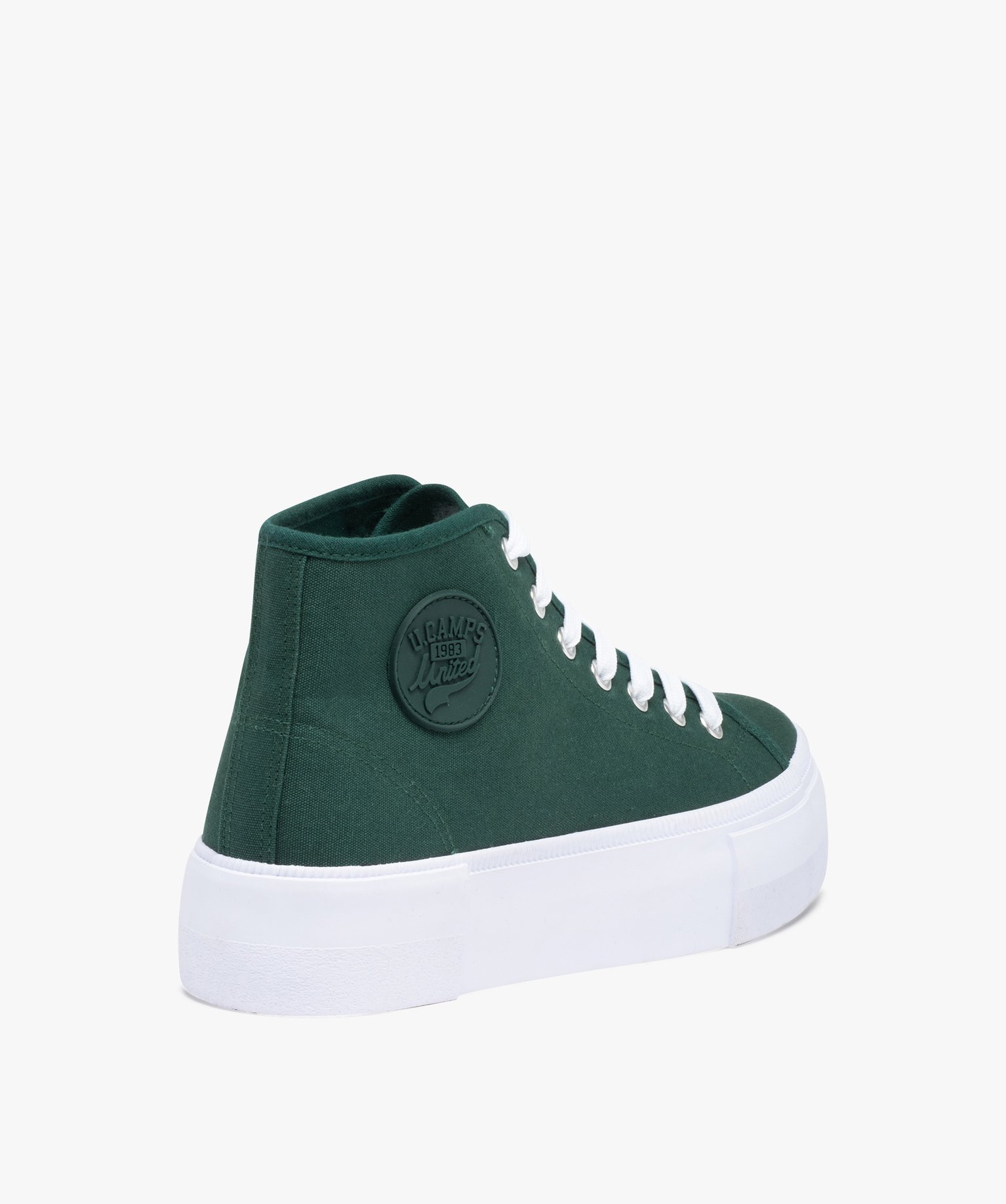 Baskets femme montantes en toile unie – Camps United vert | GEMO