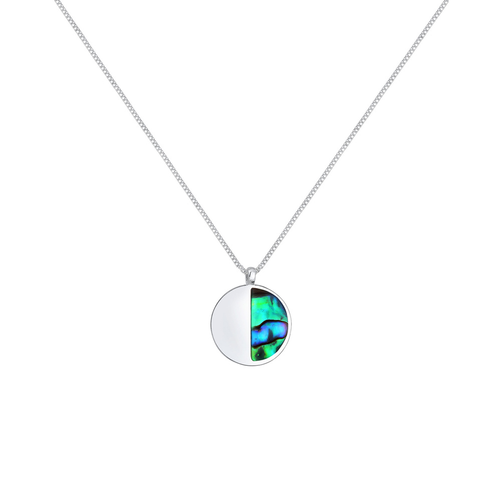 Elli Elli Collier Mer Plage Plaquettaire Abalone Collier Femme  (925/1000) Argent Bijoux