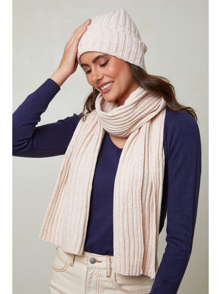 Soft Cashmere 2tlg. Set: Mütze und Schal in Beige günstig kaufen onesize