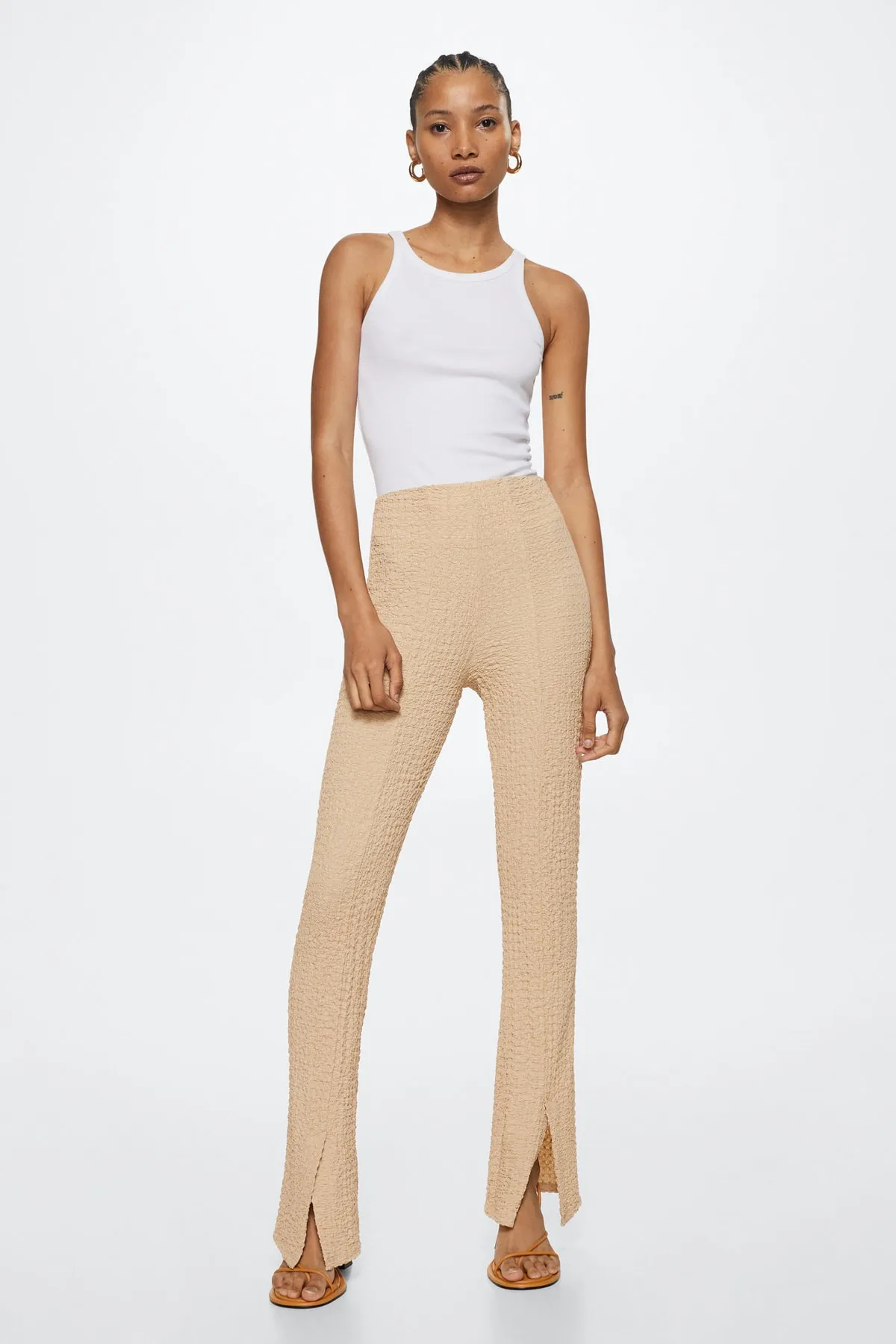 MANGO  Beige Damenhose 27089204