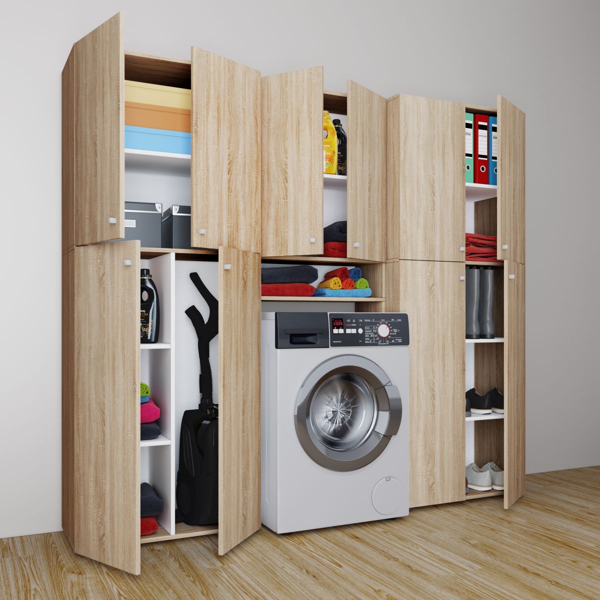 VCM my bath Waschmaschinenschrank Lona / Sonoma-Eiche
