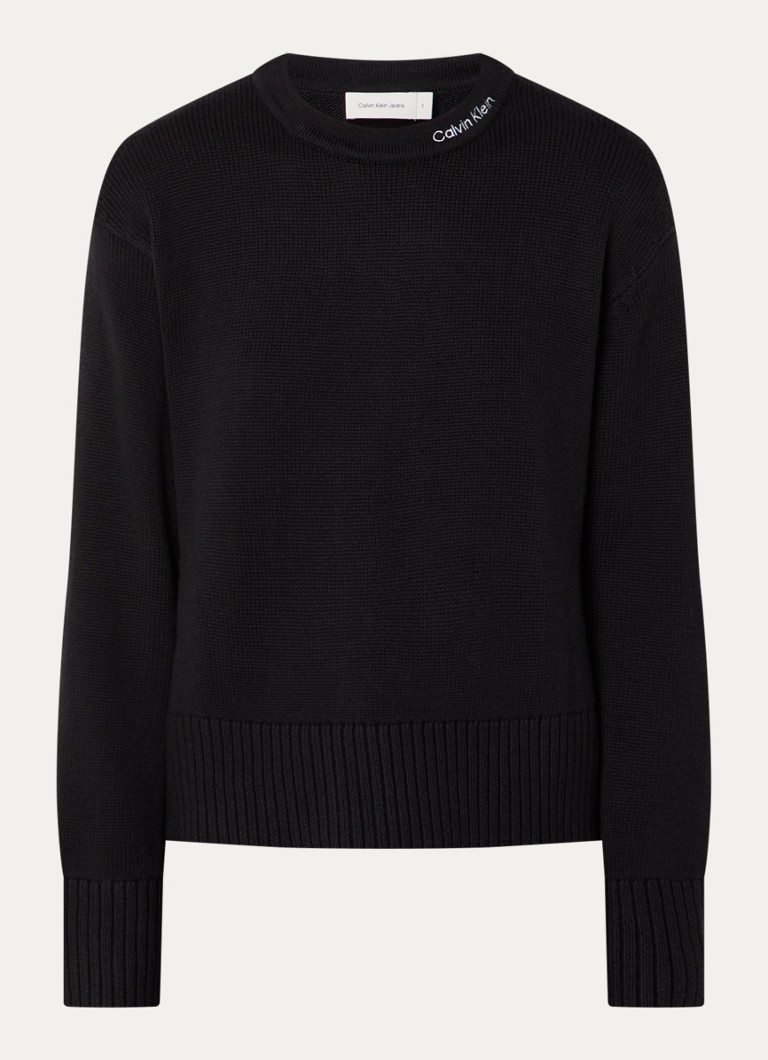 Calvin Klein Fine-knit sweater in wool blend with logo embroidery