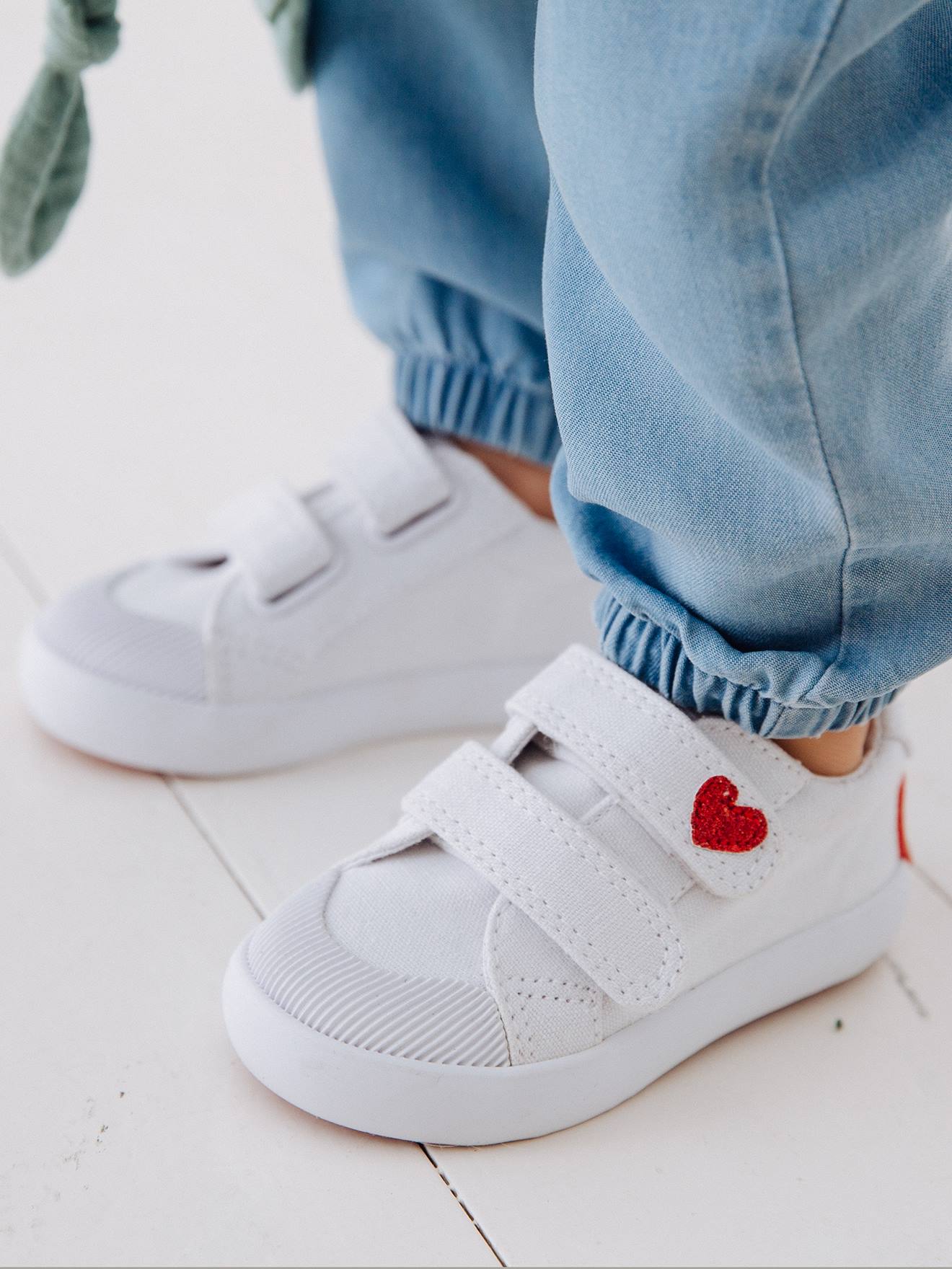 Vertbaudet Mädchen Baby Stoffschuhe, Klett - mehrfarbig