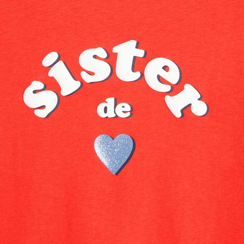 T-shirt à message rouge fille